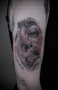 Female Portrait Black and Grey Realism Tattoo in Coos Bay Oregon