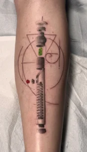 Lightsaber Dissected Custom Tattoo